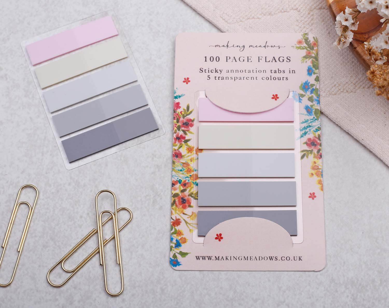 Pink Annotation Book Page Flags