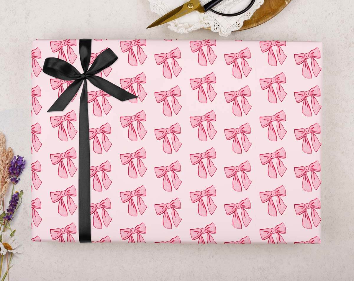 Pink Bow Wrapping Paper