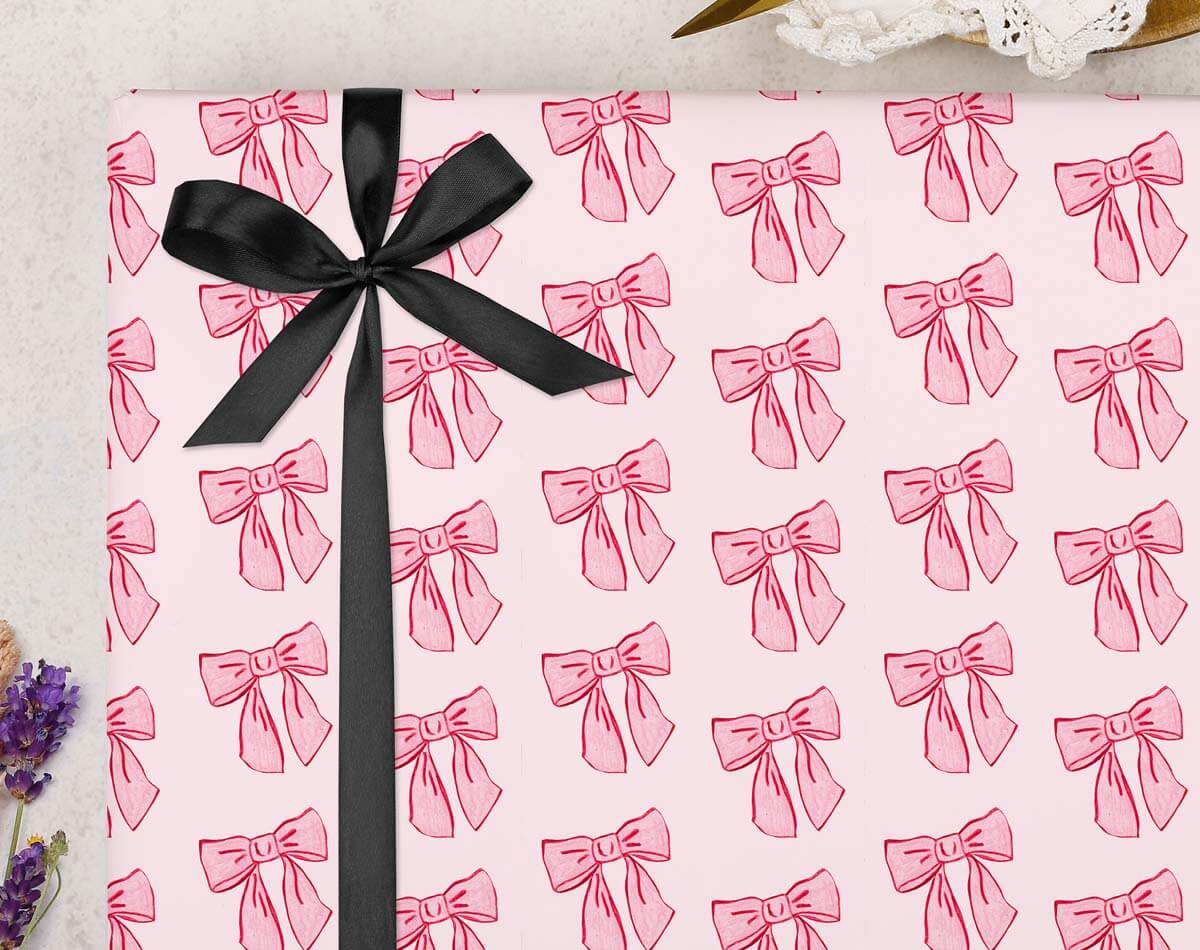 Pink Bow Wrapping Paper