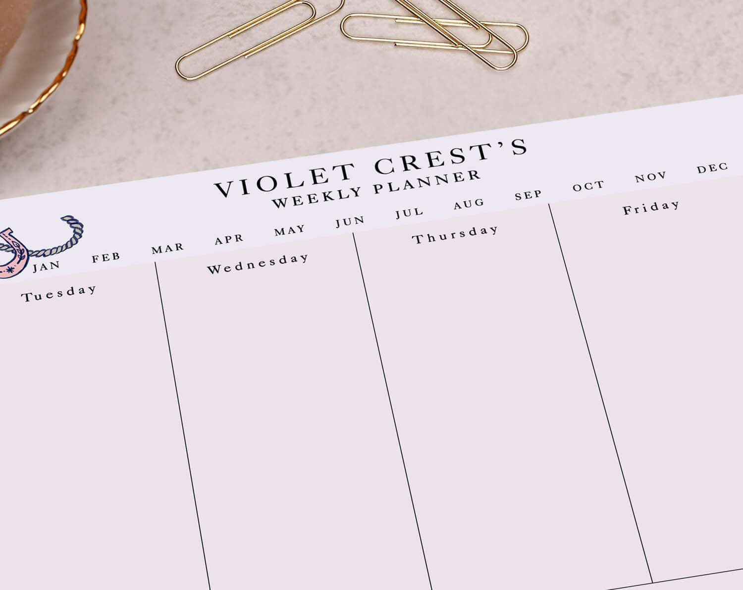 Pink Cowgirl Personalised Weekly Planner Pad. Calendars, Organizers & Planners designed by Making Meadows