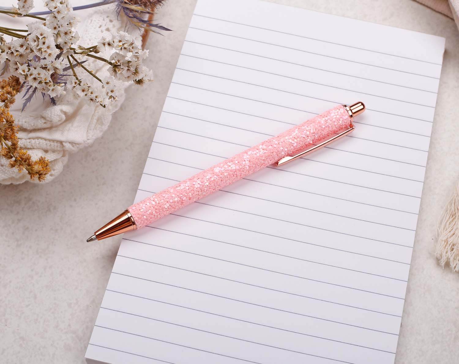 Pink Glitter Ballpoint Pen. Pens designed by Making Meadows