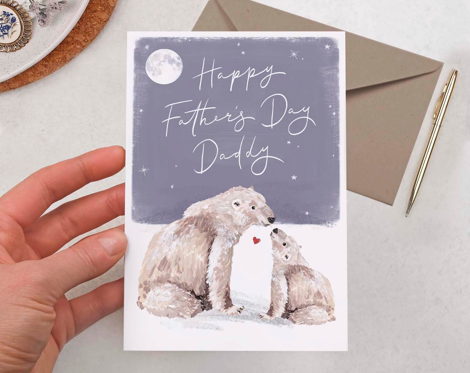 Polar Bear Father's Day Card For Daddy. Greeting & Note Cards designed by Making Meadows