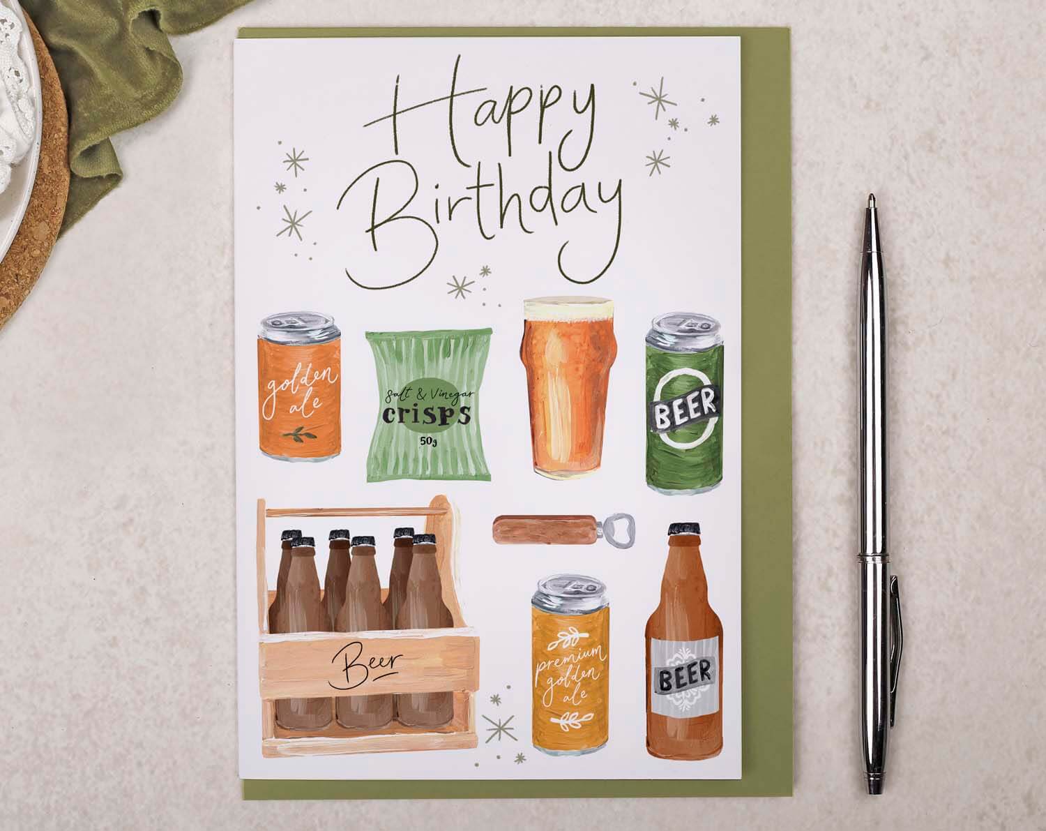 Pub Beer Birthday Card. Greeting & Note Cards designed by Making Meadows