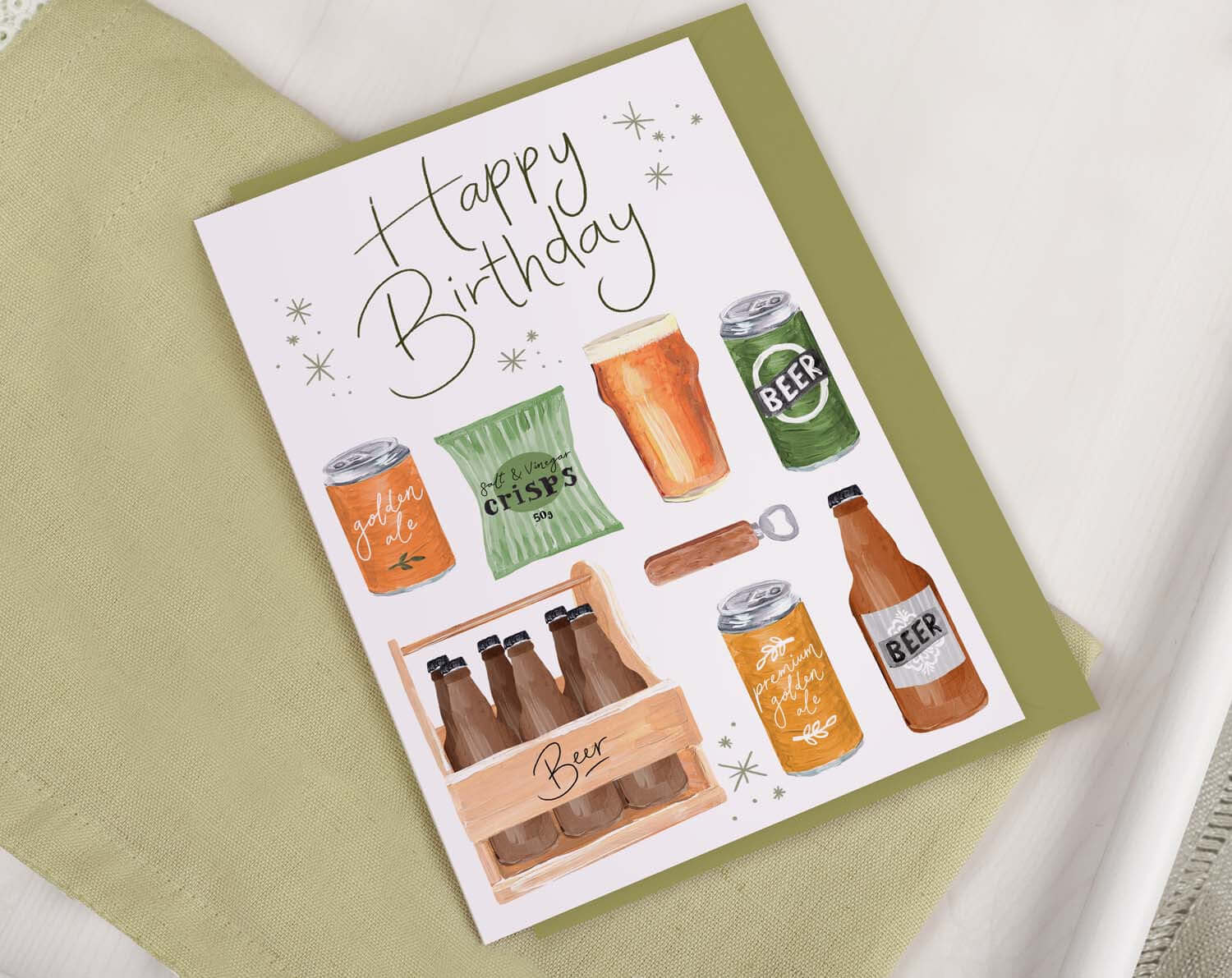 Pub Beer Birthday Card. Greeting & Note Cards designed by Making Meadows