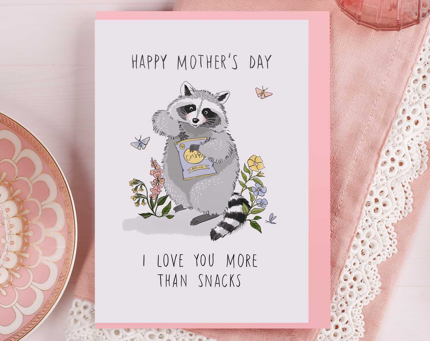 Raccoon Mother's Day Card. Greeting & Note Cards designed by Making Meadows