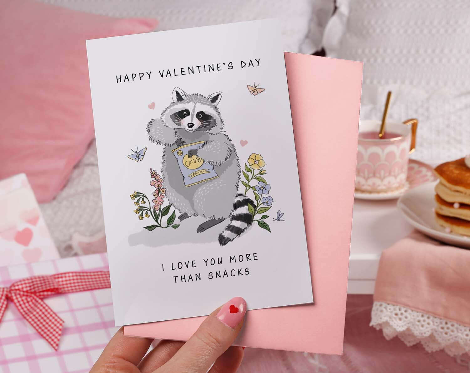 Raccoon Valentines Card