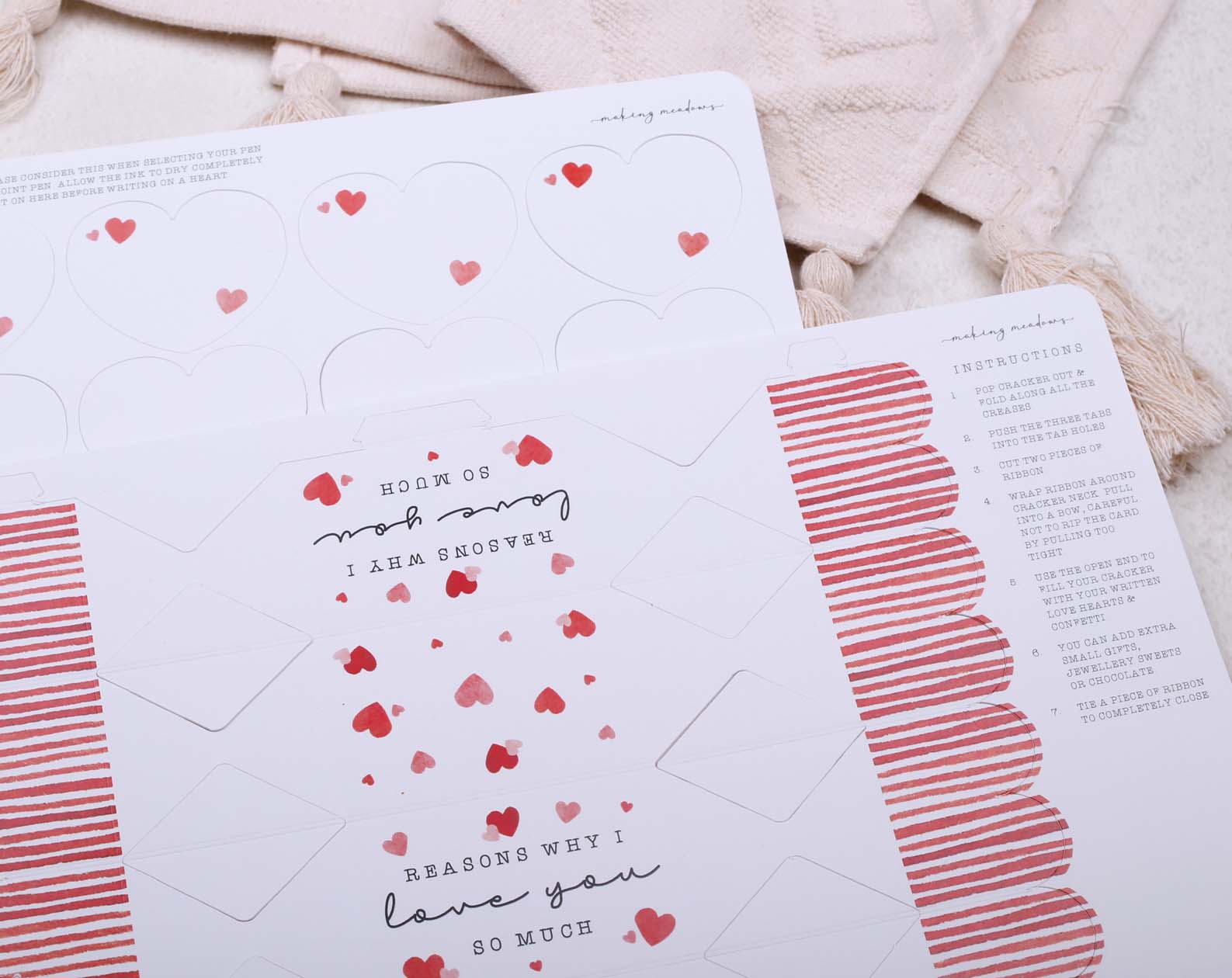 Reasons Why I Love You Surprise Red Cracker. Stationery designed by Making Meadows