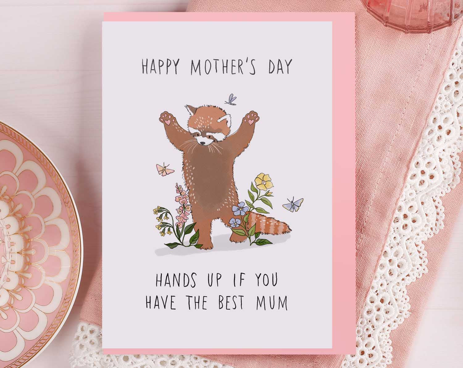 Red Panda Mother's Day Card. Greeting & Note Cards designed by Making Meadows