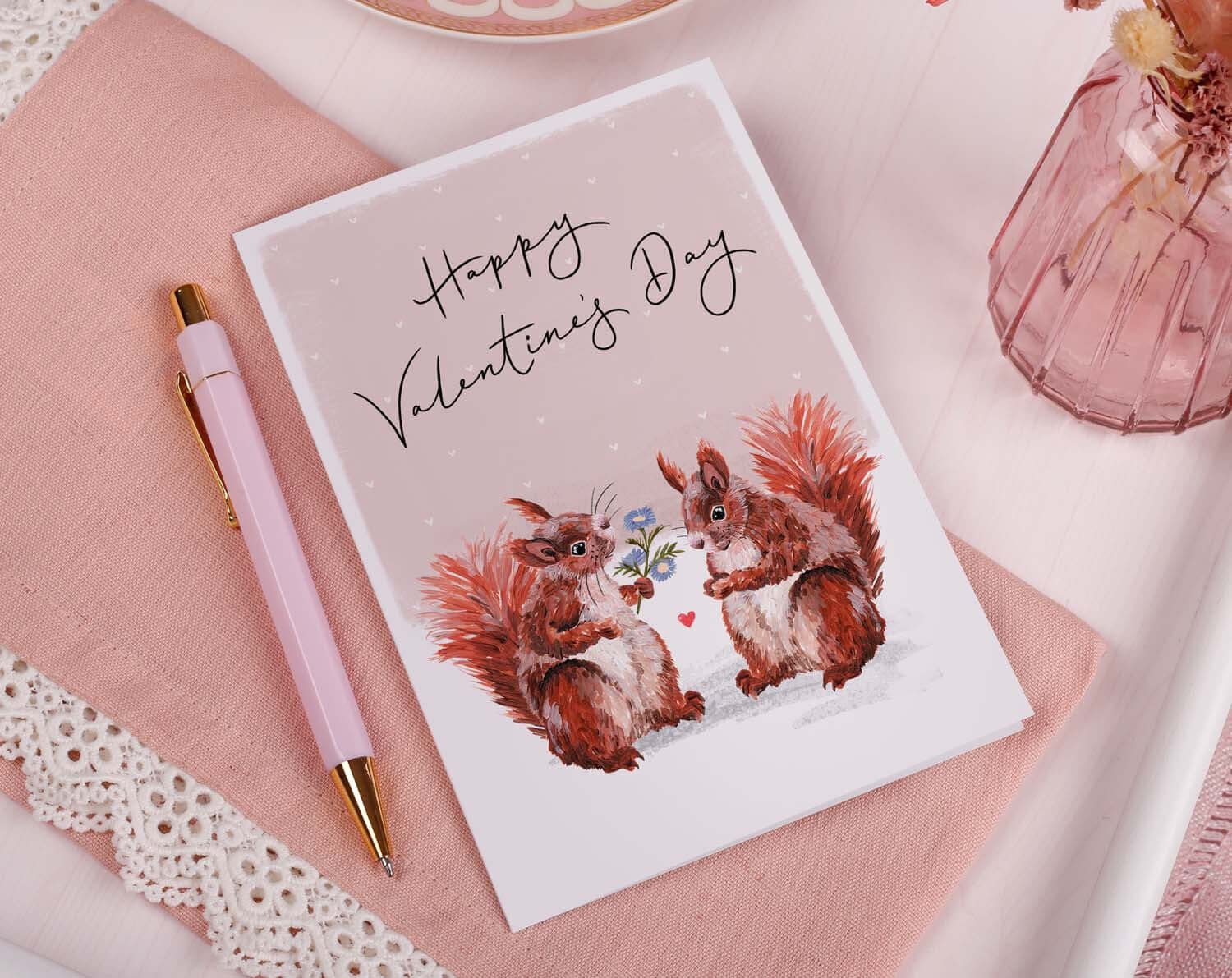 Red Squirrels Valentine Card. Greeting & Note Cards designed by Making Meadows