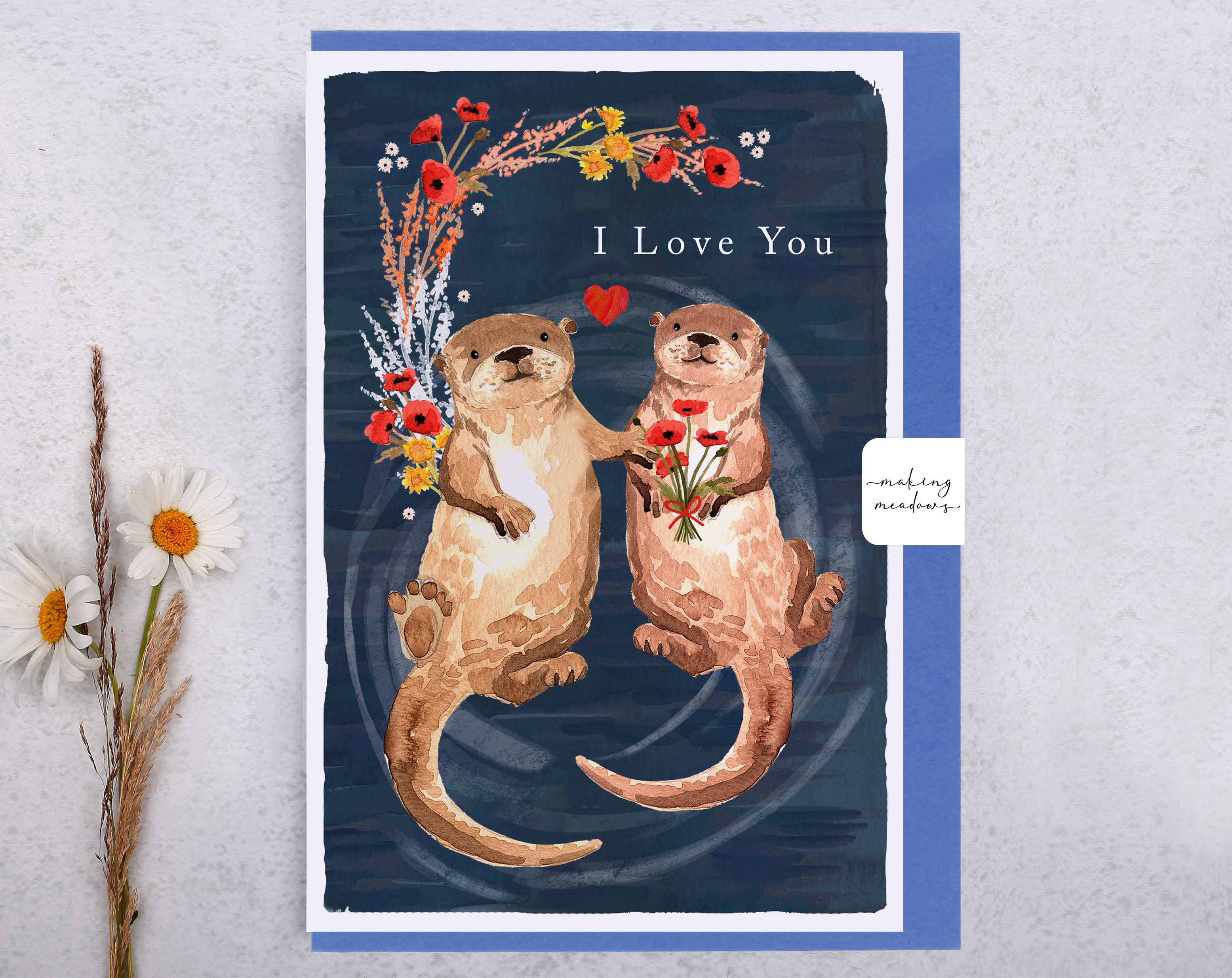 River Wey I Love Your Otter Card. Greeting & Note Cards designed by Making Meadows