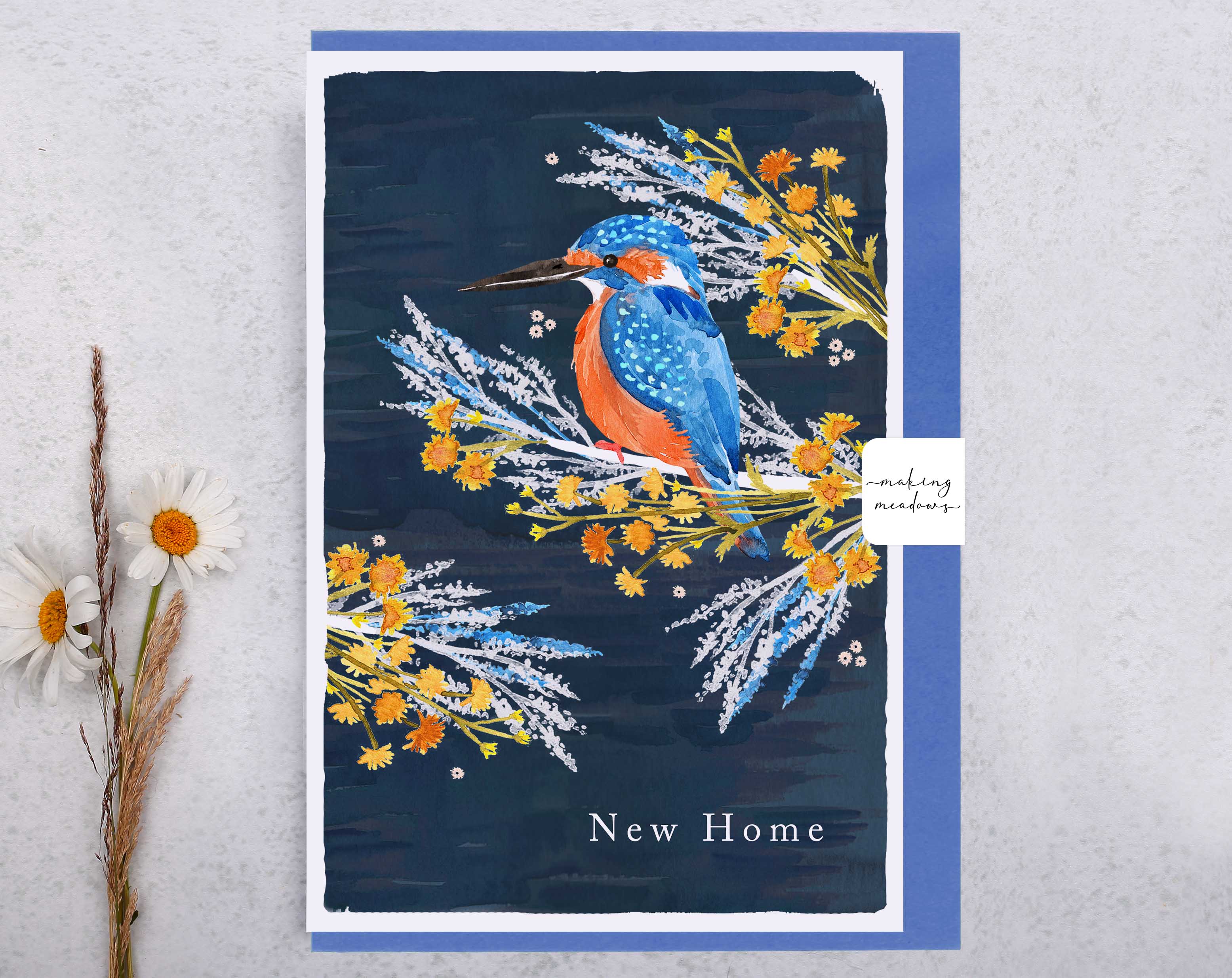 River Wey New Home Kingfisher Card. Greeting & Note Cards designed by Making Meadows