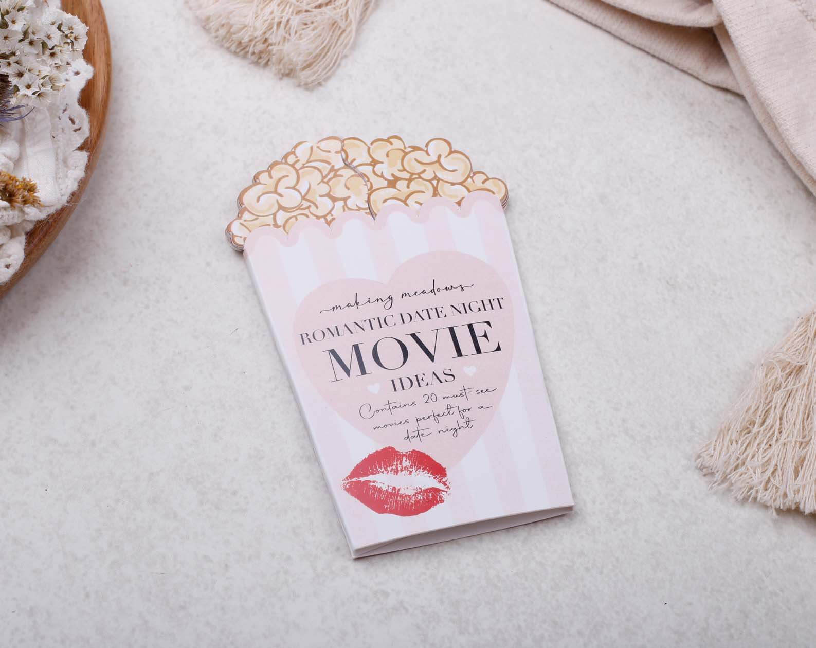 Romantic Movie Date Night Idea Cards. Stationery designed by Making Meadows
