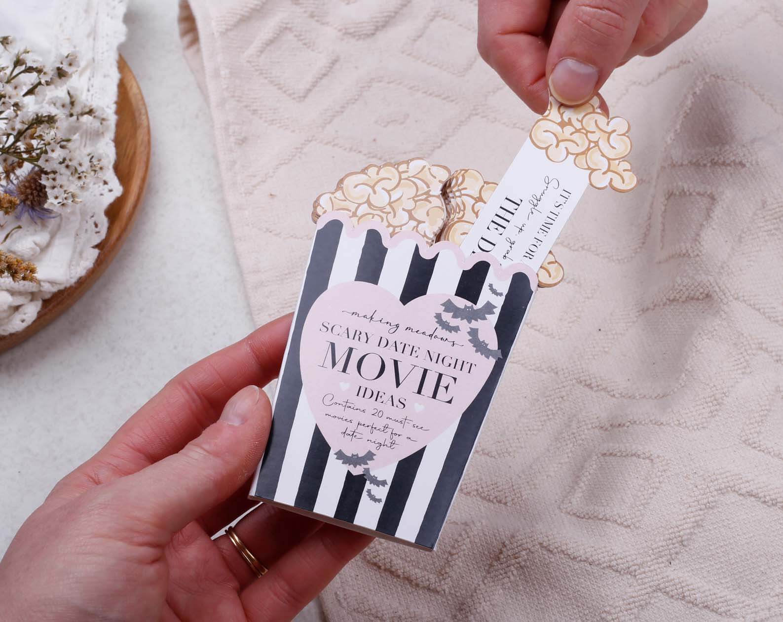 Scary Movie Date Night Idea Cards. Stationery designed by Making Meadows