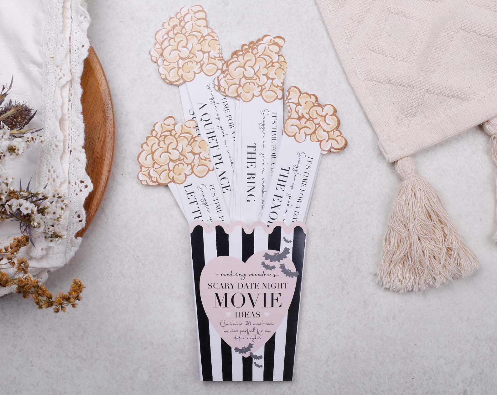 Scary Movie Date Night Idea Cards. Stationery designed by Making Meadows