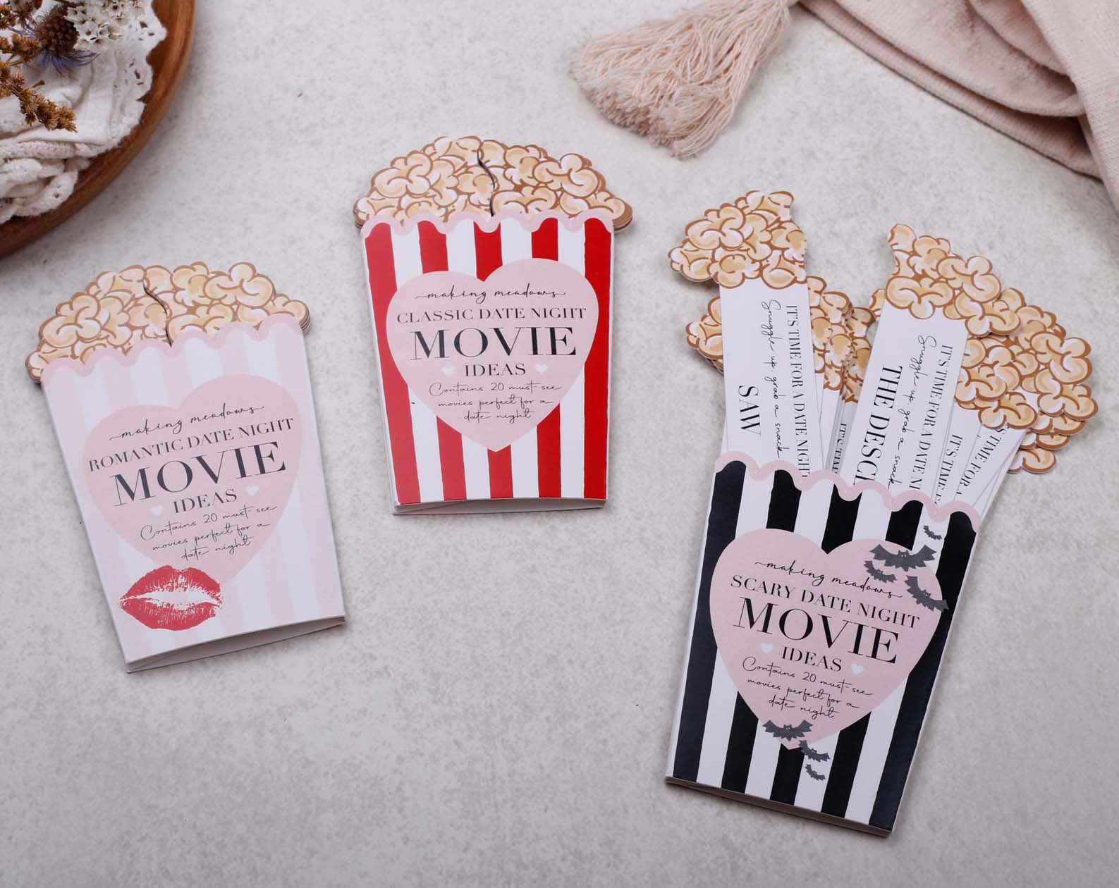 Scary Movie Date Night Idea Cards. Stationery designed by Making Meadows