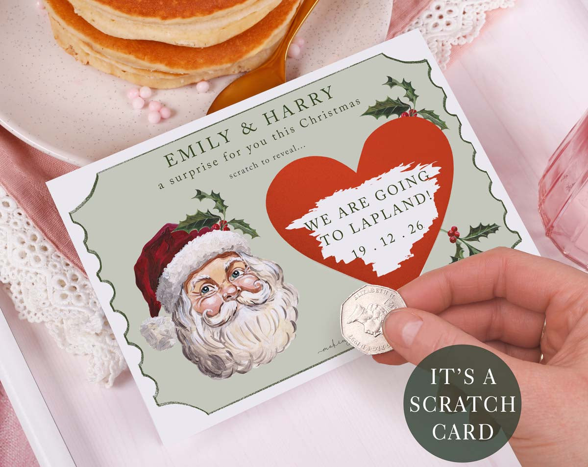 Father Christmas Surprise Gift Reveal Scratch Card