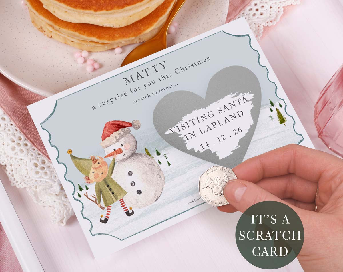 Elf Surprise Gift Reveal Scratch Card