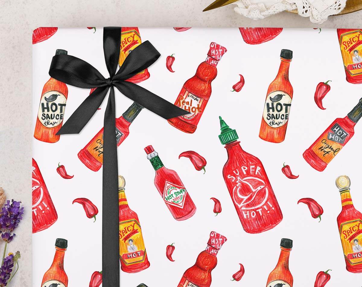 Spicy Hot Sauce Wrapping Paper