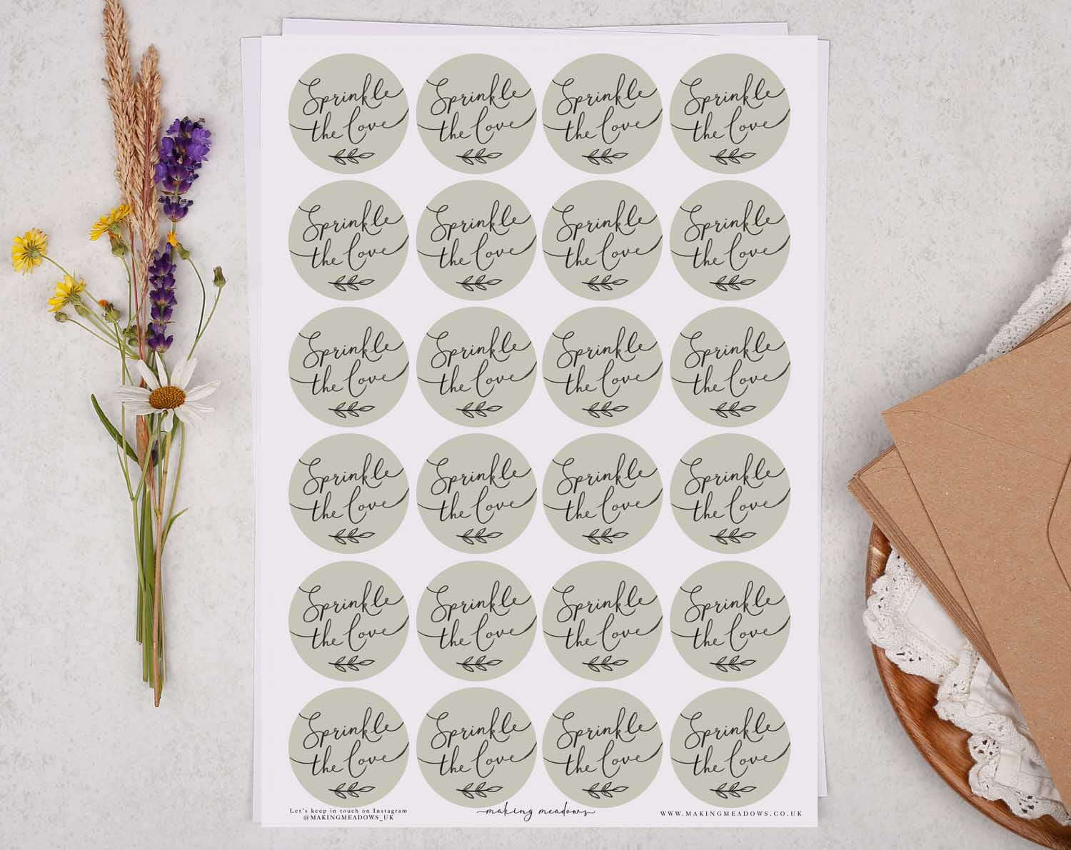 Sprinkle The Love Confetti Sticker Sheet. Decorative Stickers designed by Making Meadows