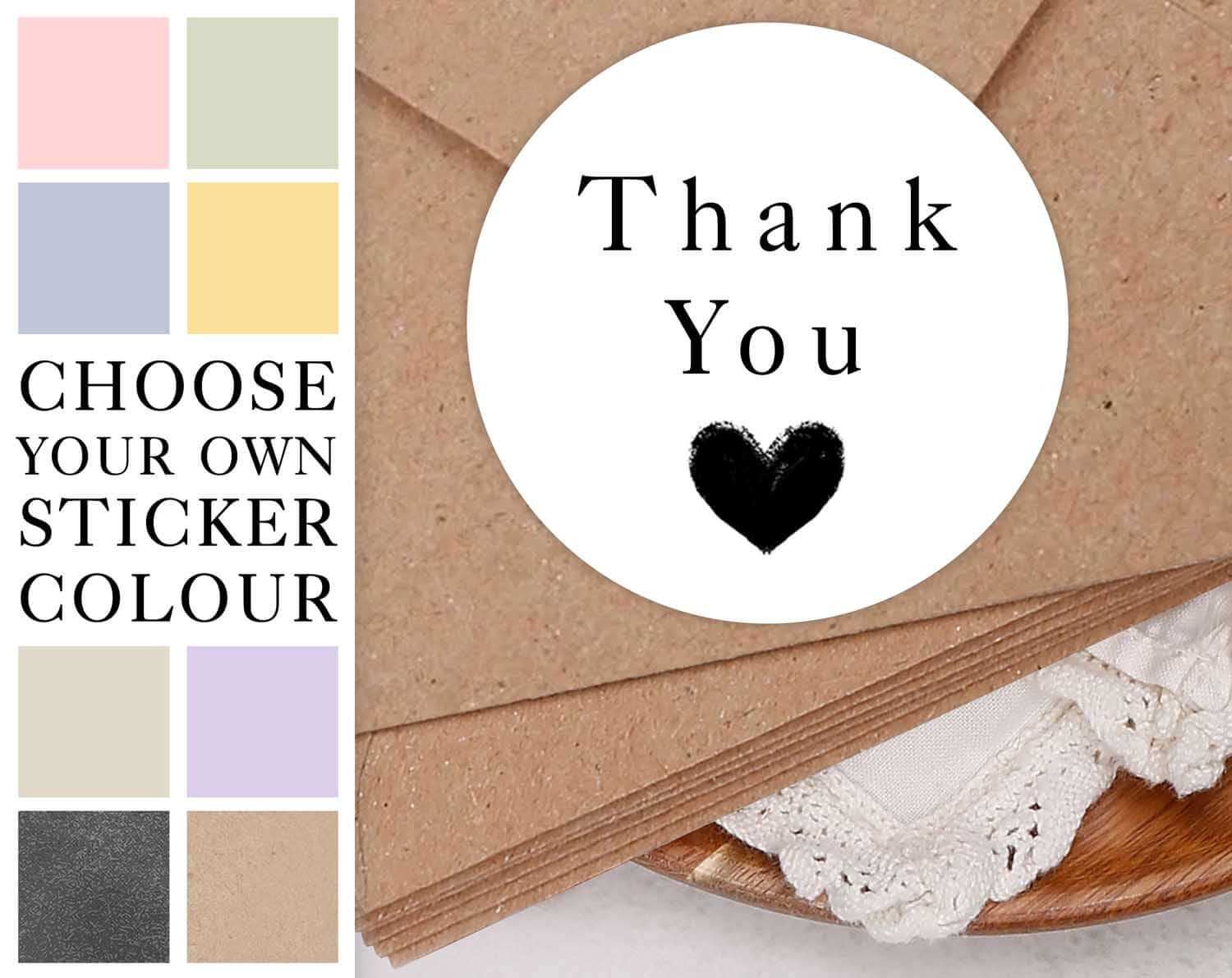 Thank You Heart Sticker Sheet. Decorative Stickers designed by Making Meadows