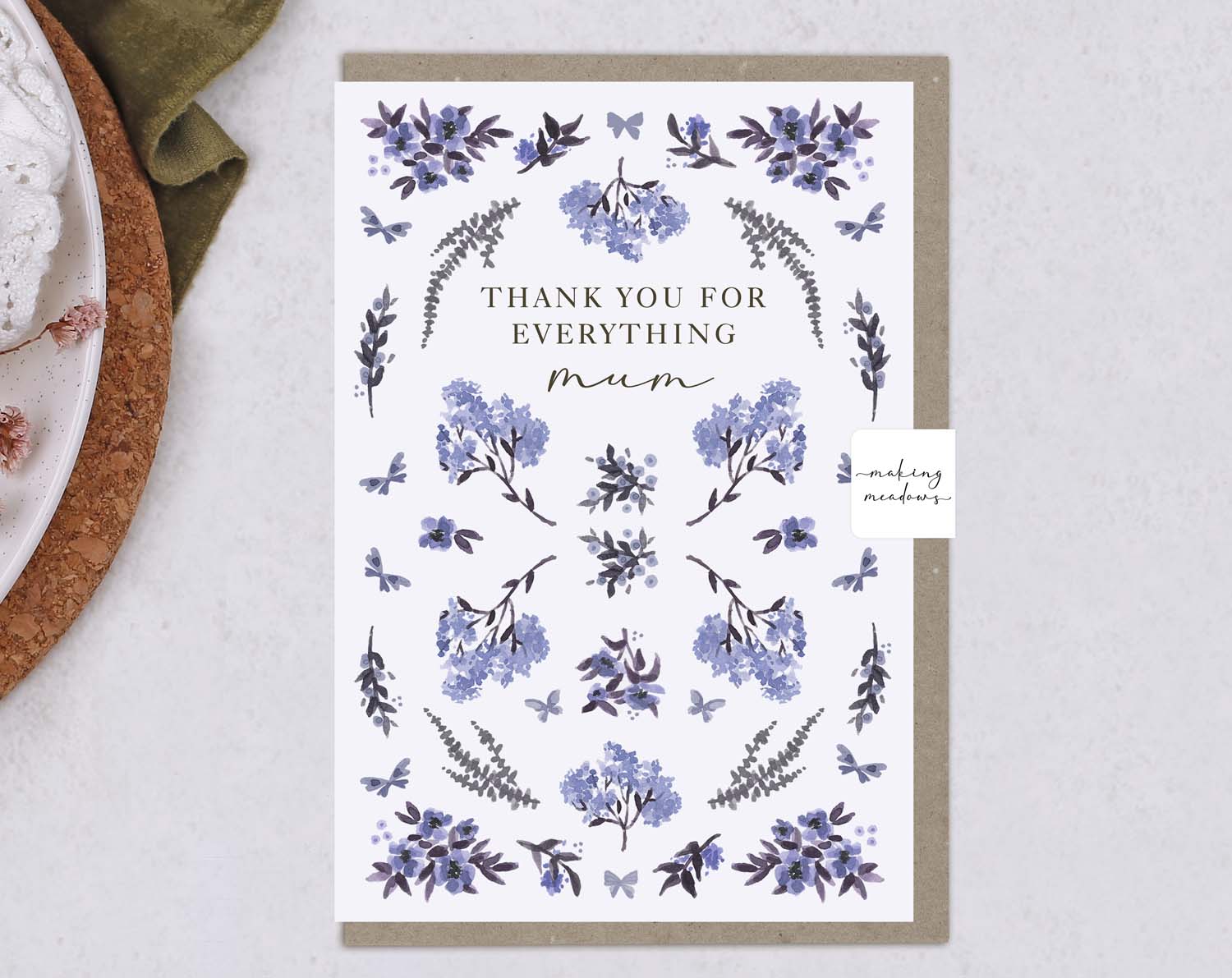 Thank You Mum Card. Greeting & Note Cards designed by Making Meadows