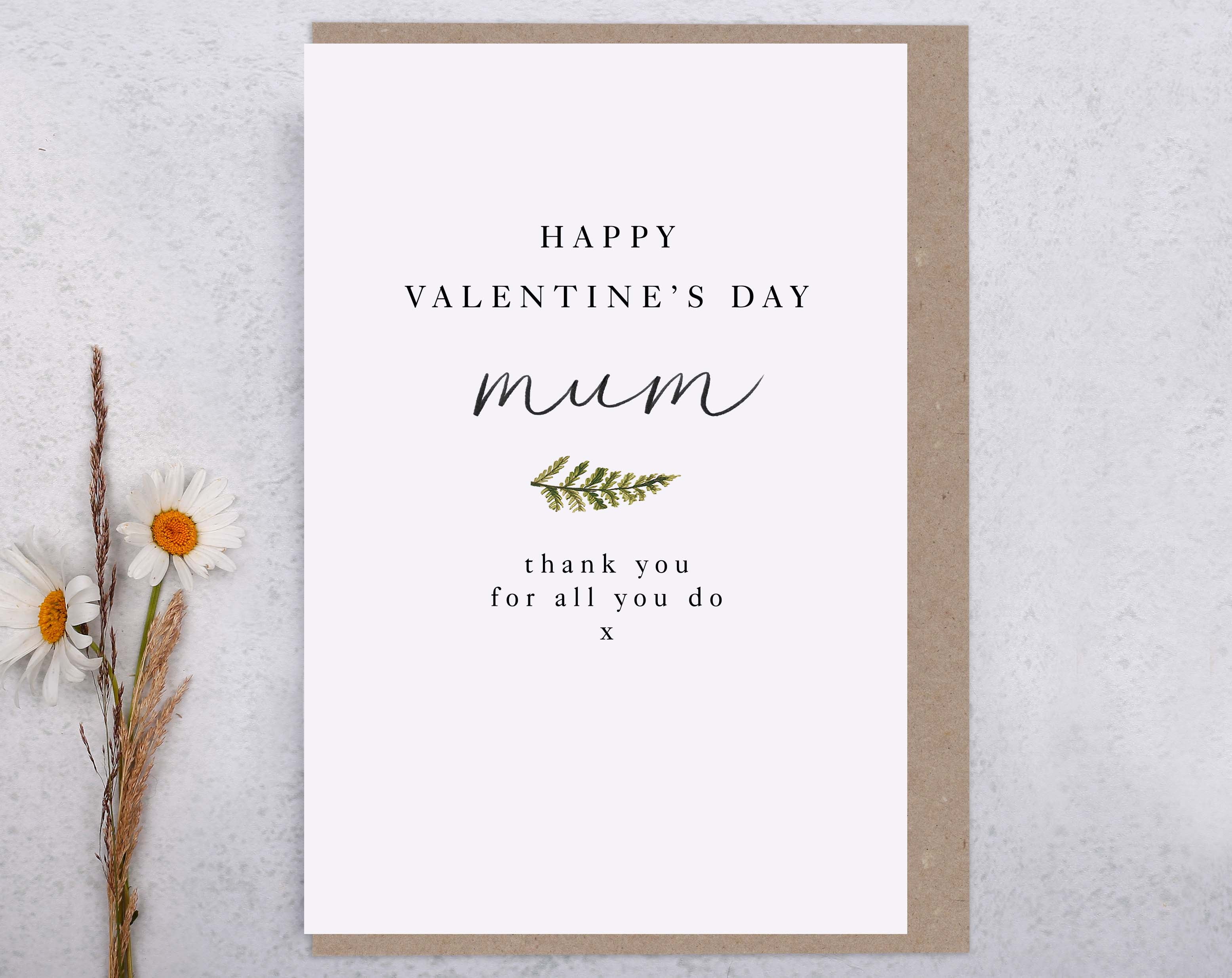 Thank You Mum Valentine Card. Greeting Cards designed by Making Meadows