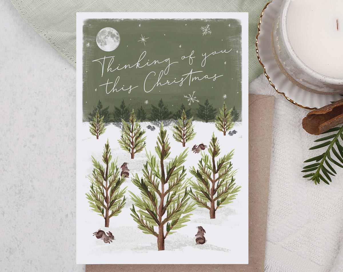 Thinking Of You This Christmas Card. Greeting & Note Cards designed by Making Meadows