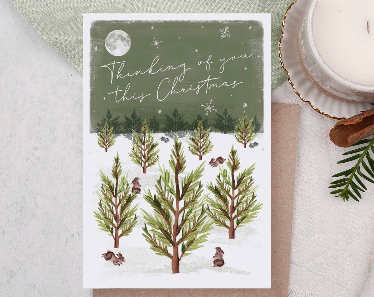 Thinking Of You This Christmas Card. Greeting & Note Cards designed by Making Meadows