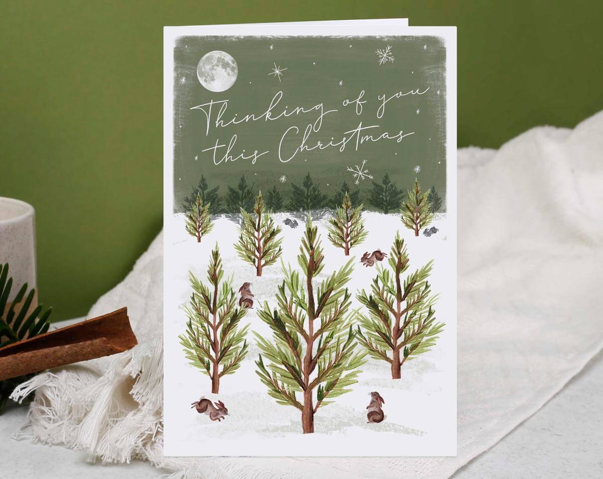 Thinking Of You This Christmas Card. Greeting & Note Cards designed by Making Meadows