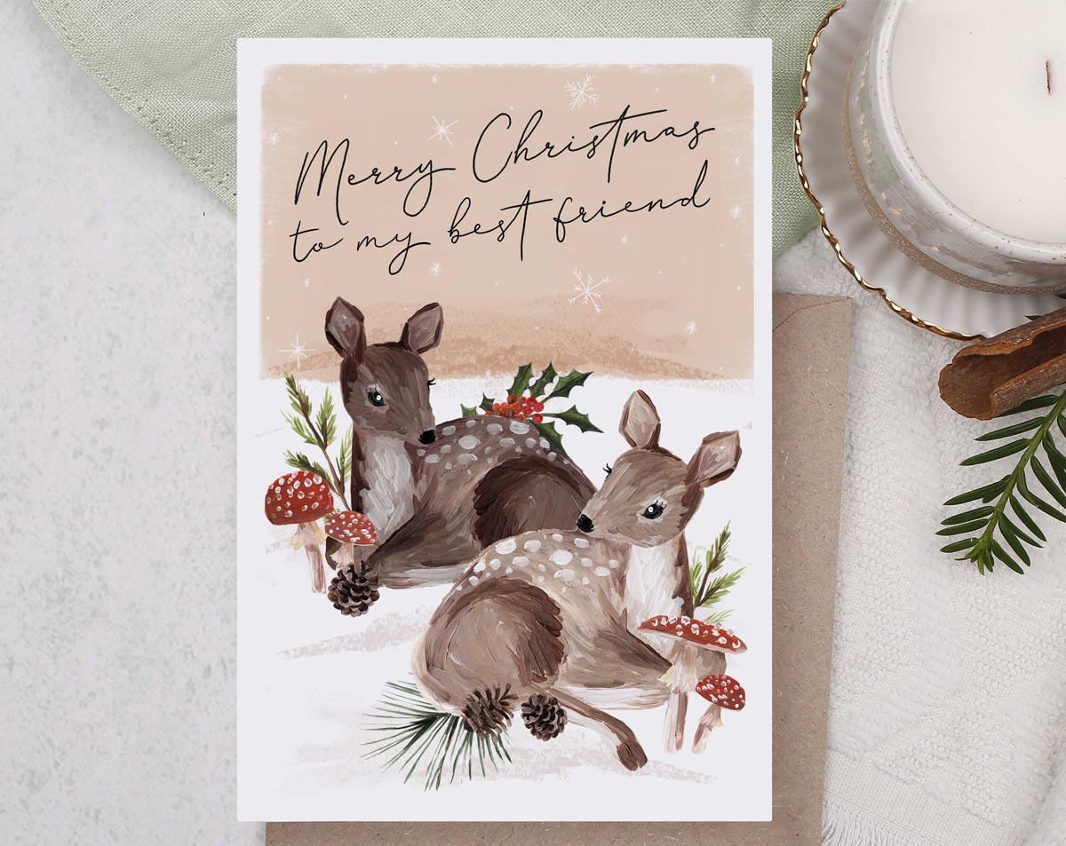 To My Best Friend Christmas Card. Greeting & Note Cards designed by Making Meadows