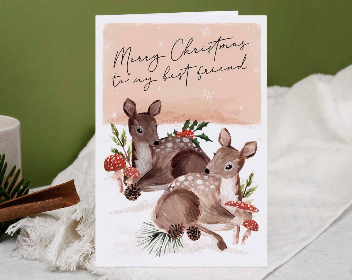 To My Best Friend Christmas Card. Greeting & Note Cards designed by Making Meadows