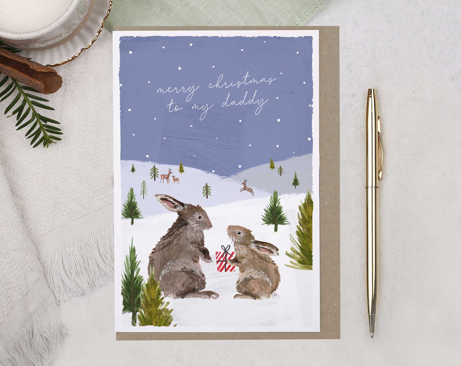 To My Daddy Merry Christmas Card. Greeting & Note Cards designed by Making Meadows