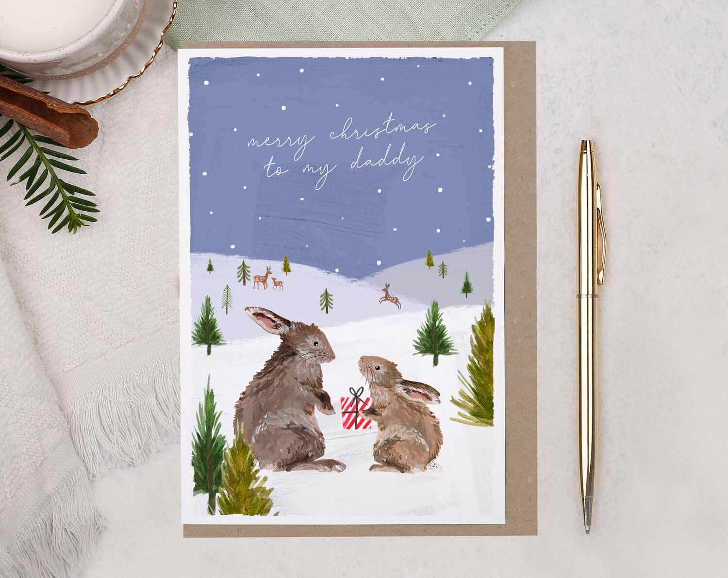 To My Daddy Merry Christmas Card. Greeting & Note Cards designed by Making Meadows