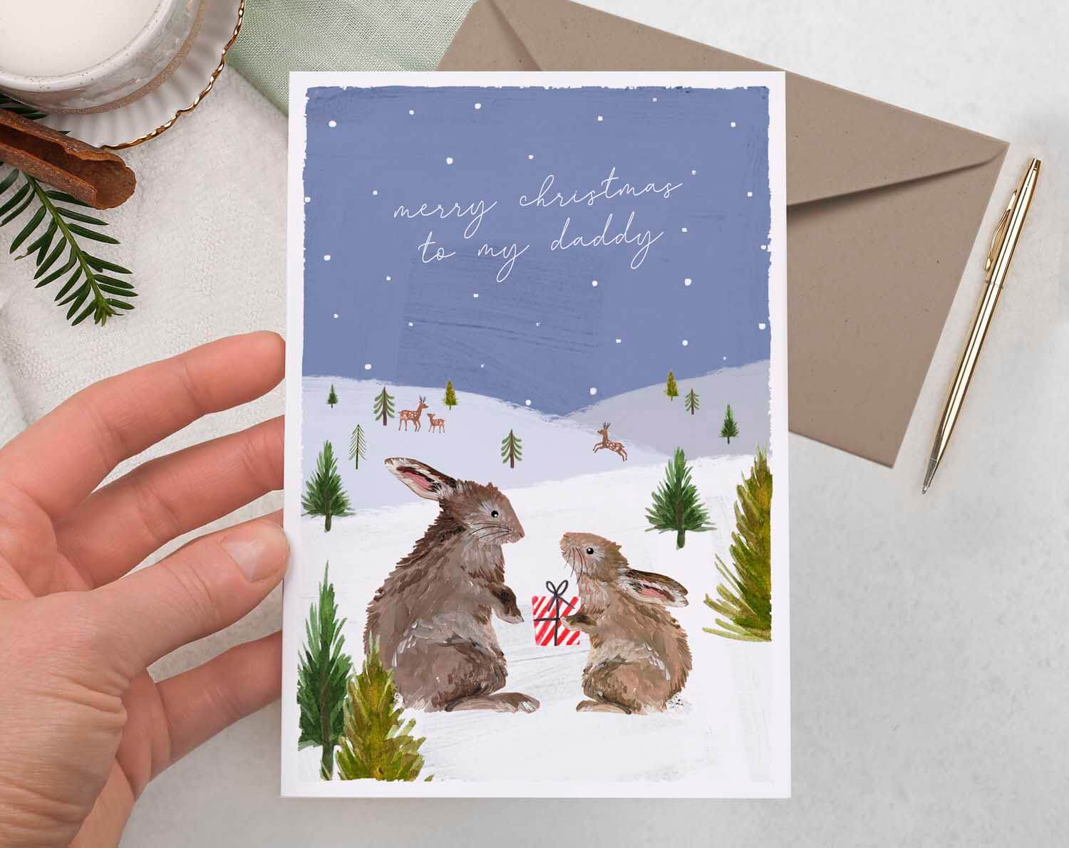 To My Daddy Merry Christmas Card. Greeting & Note Cards designed by Making Meadows