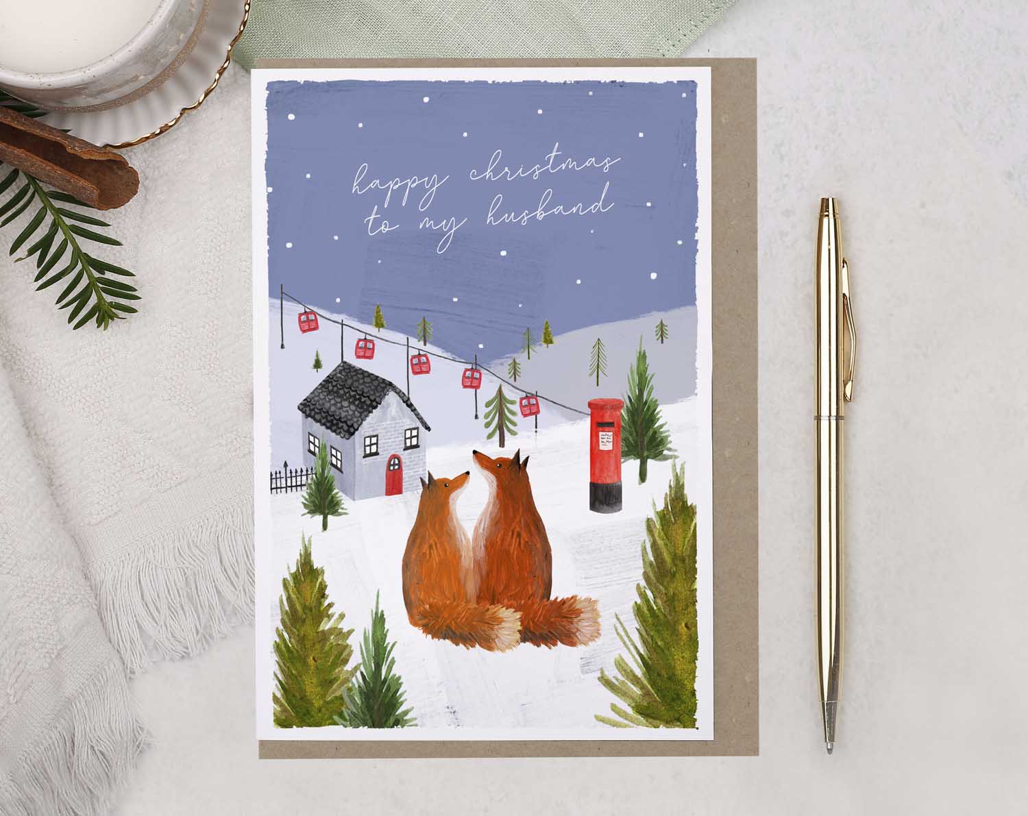 To My Husband Christmas Card. Greeting & Note Cards designed by Making Meadows