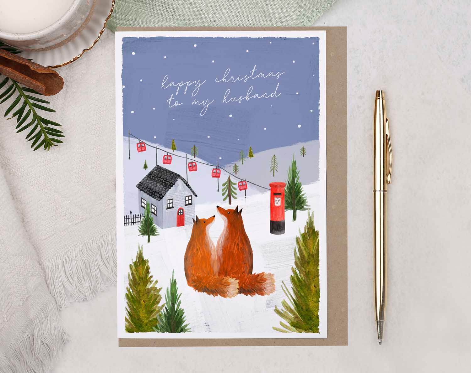 To My Husband Christmas Card. Greeting & Note Cards designed by Making Meadows