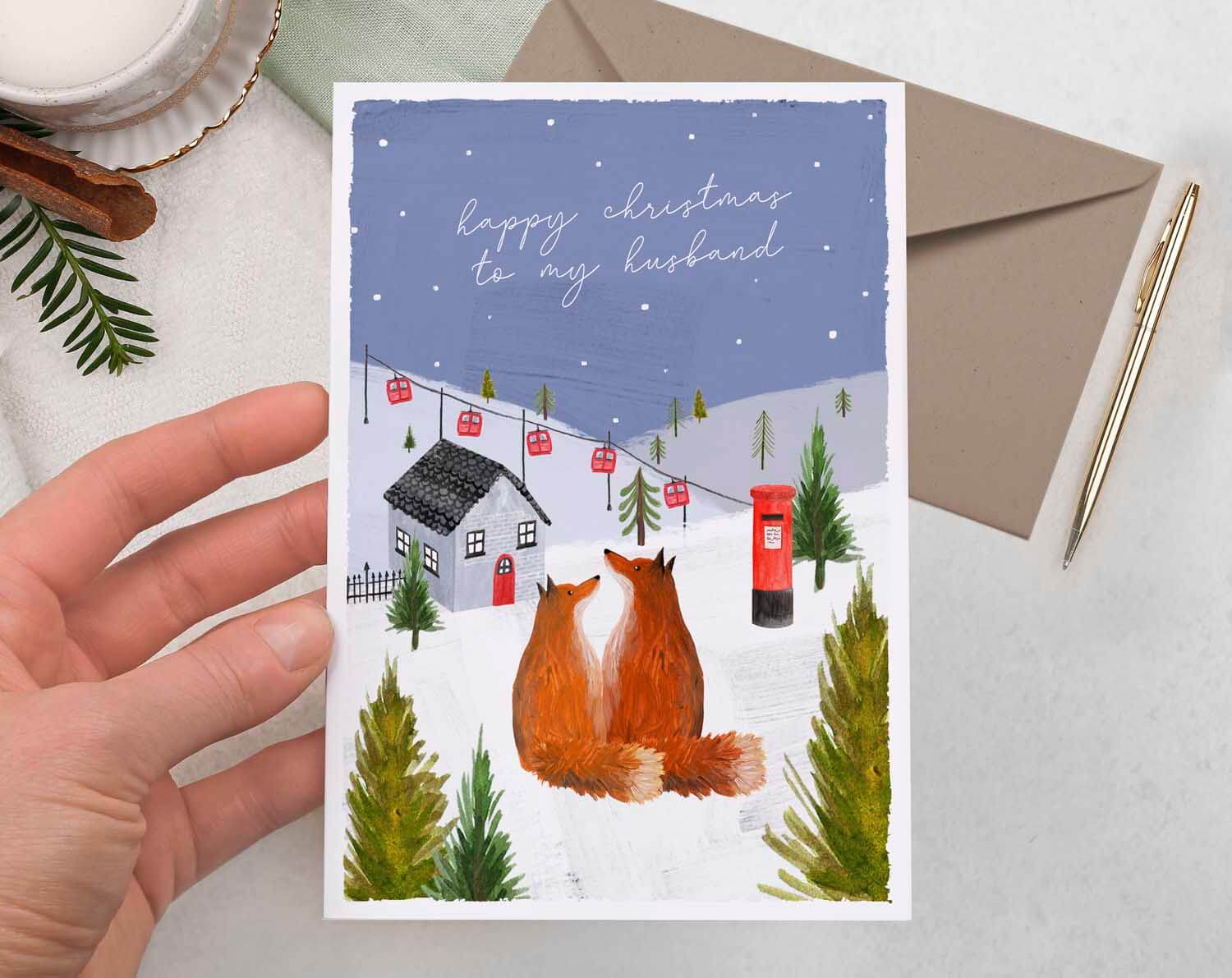 To My Husband Christmas Card. Greeting & Note Cards designed by Making Meadows