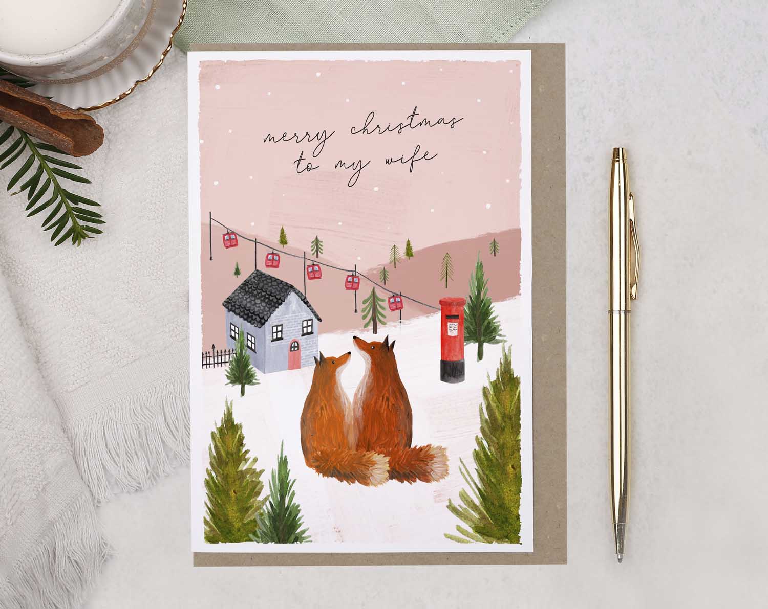 To My Wife Christmas Card. Greeting & Note Cards designed by Making Meadows