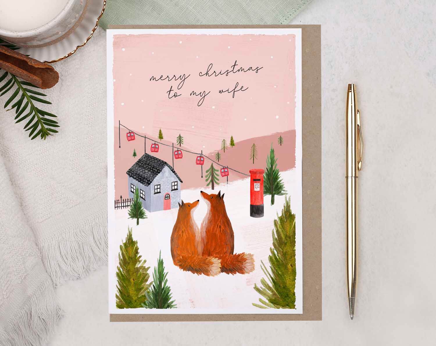 To My Wife Christmas Card. Greeting & Note Cards designed by Making Meadows