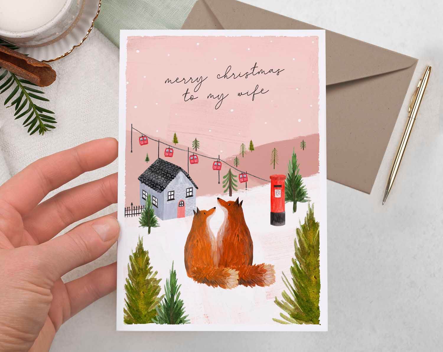 To My Wife Christmas Card. Greeting & Note Cards designed by Making Meadows