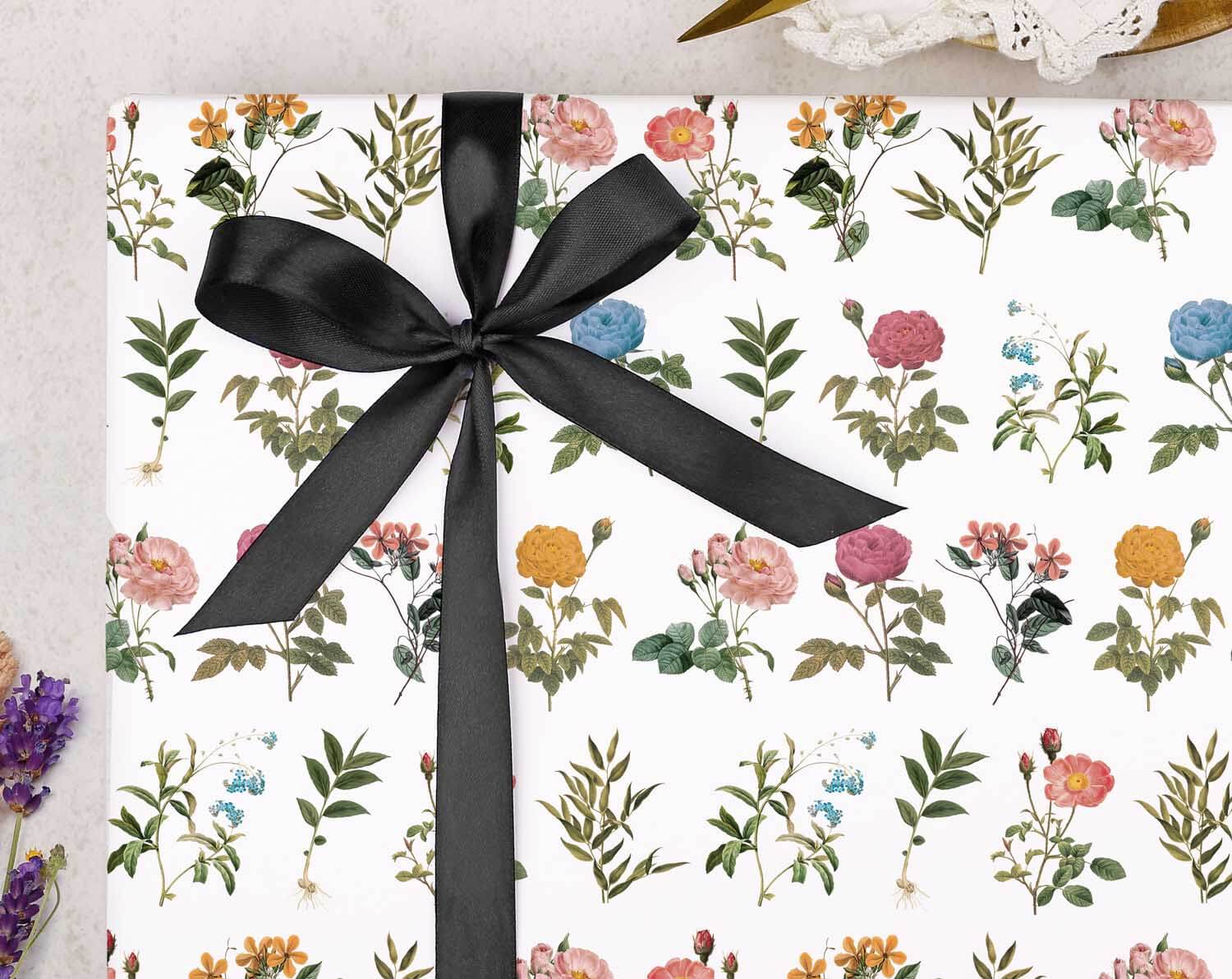 Traditional Floral Wrapping Paper. Wrapping Paper designed by Making Meadows