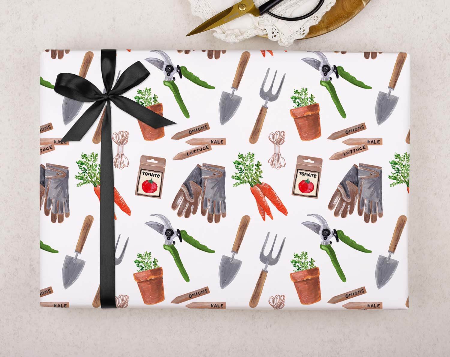 Vegetable Patch Wrapping Paper. Wrapping Paper designed by Making Meadows
