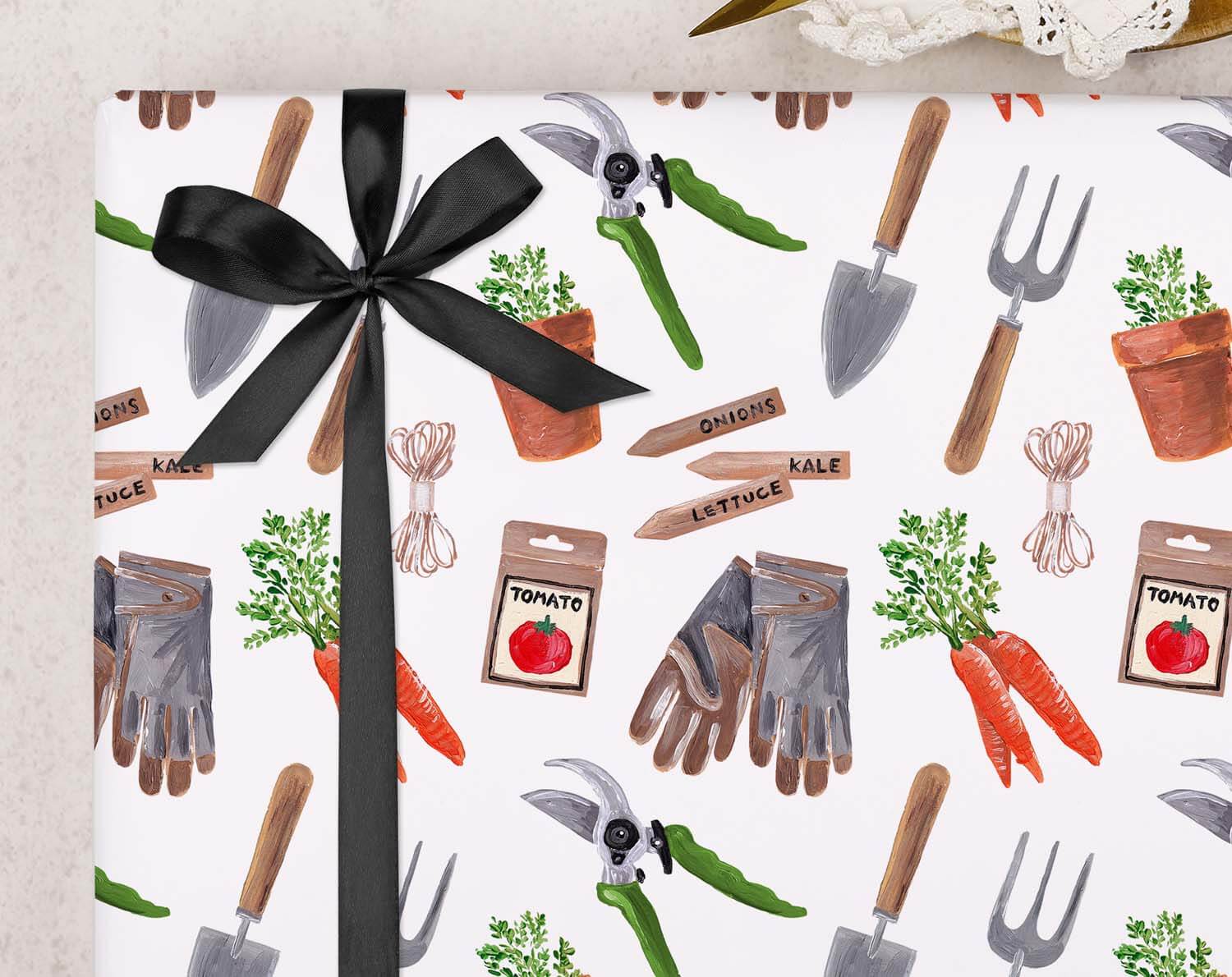 Vegetable Patch Wrapping Paper. Wrapping Paper designed by Making Meadows