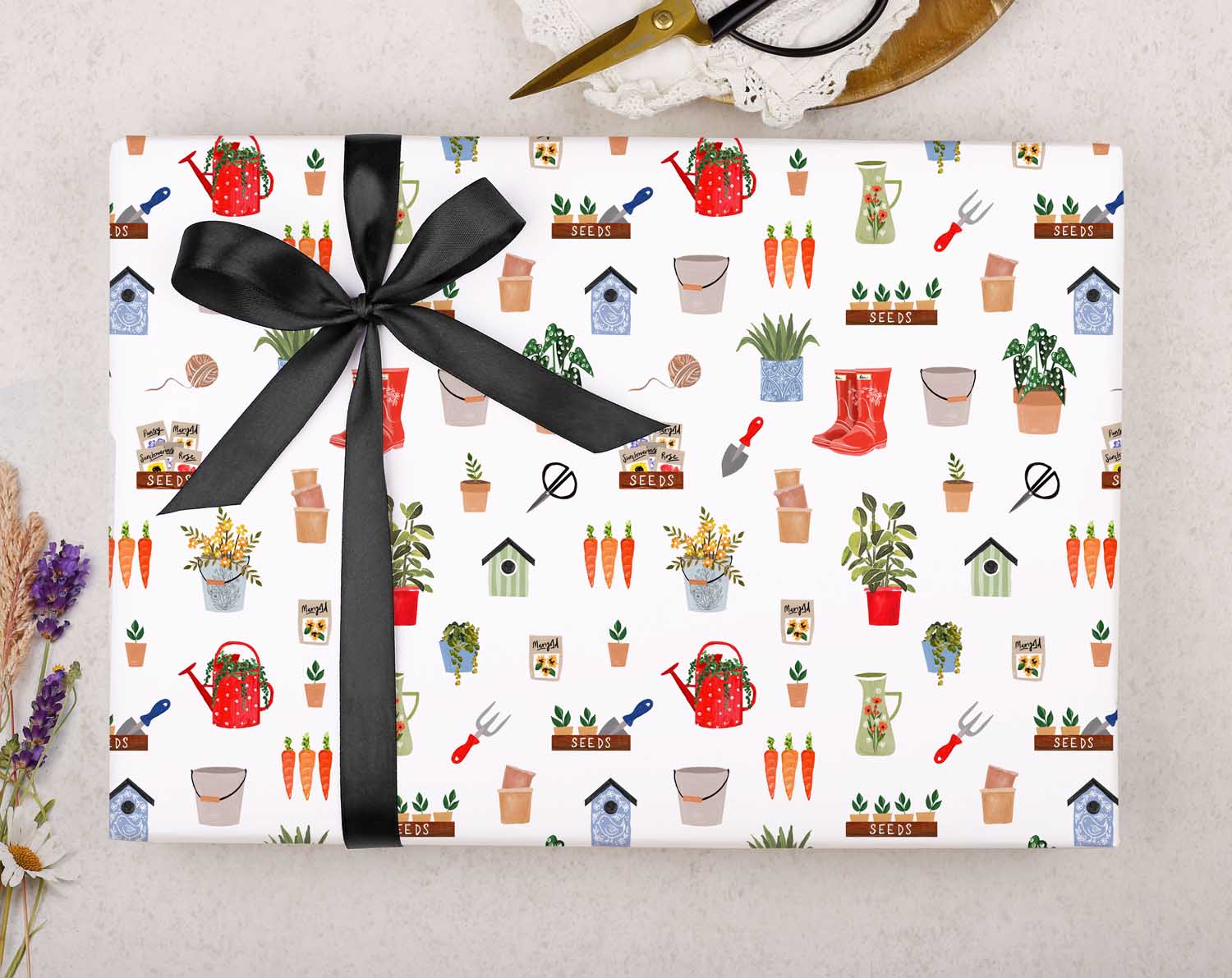 Veggie Patch Gardening Wrapping Paper. Wrapping Paper designed by Making Meadows