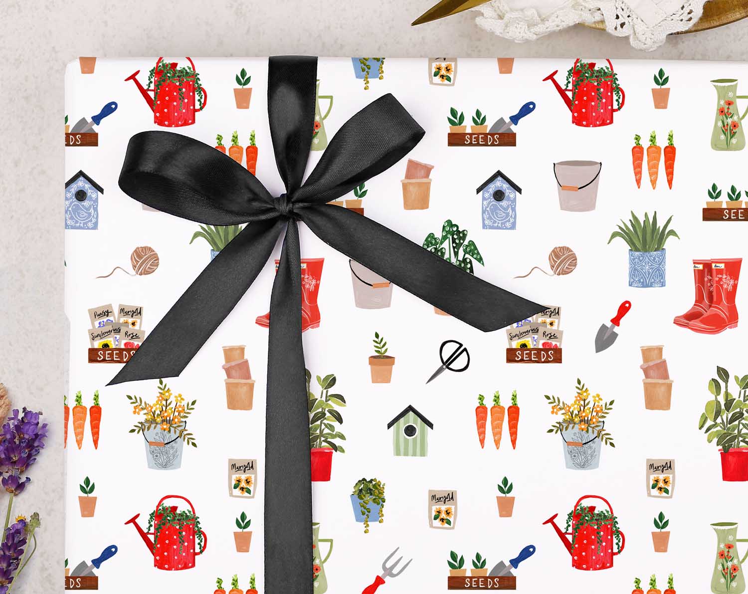 Veggie Patch Gardening Wrapping Paper. Wrapping Paper designed by Making Meadows
