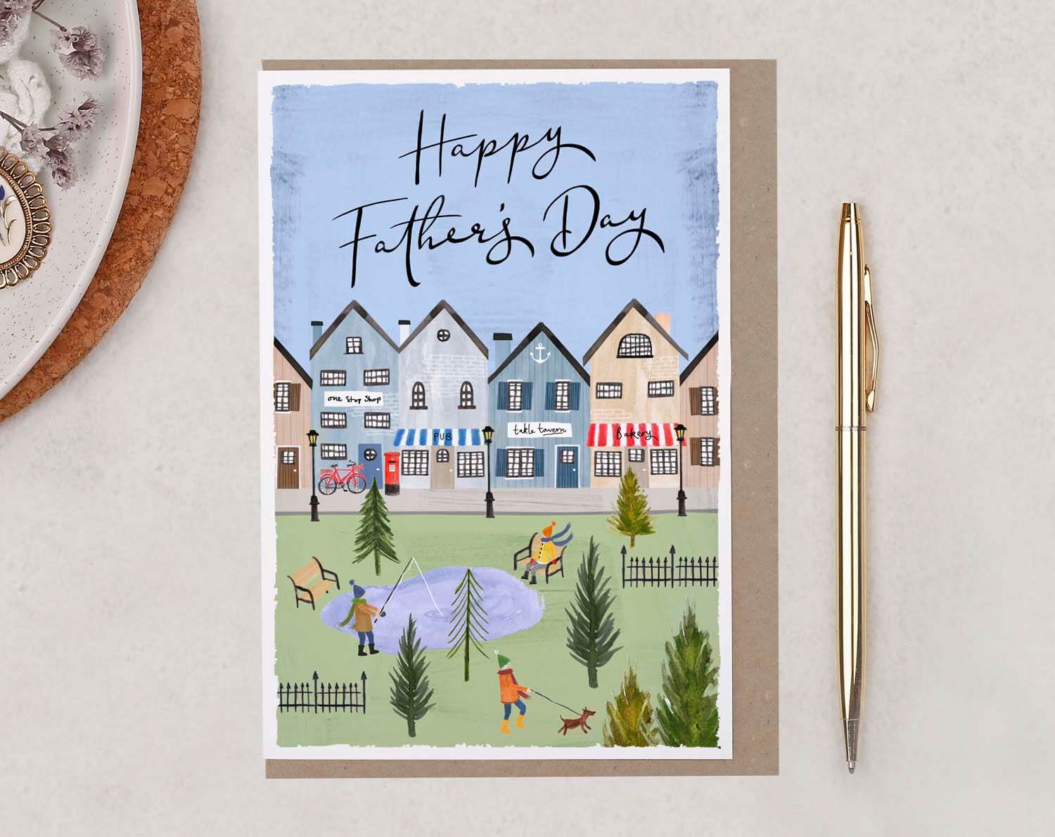 Village Green Father's Day Card. Greeting & Note Cards designed by Making Meadows