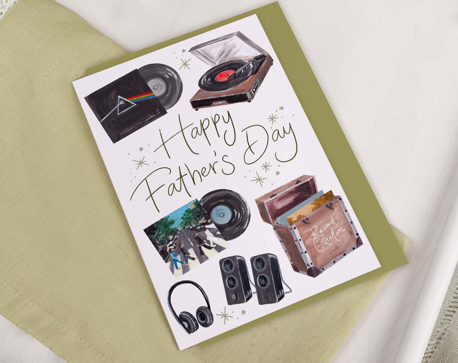 Vinyl Record Father's Day Card. Greeting & Note Cards designed by Making Meadows
