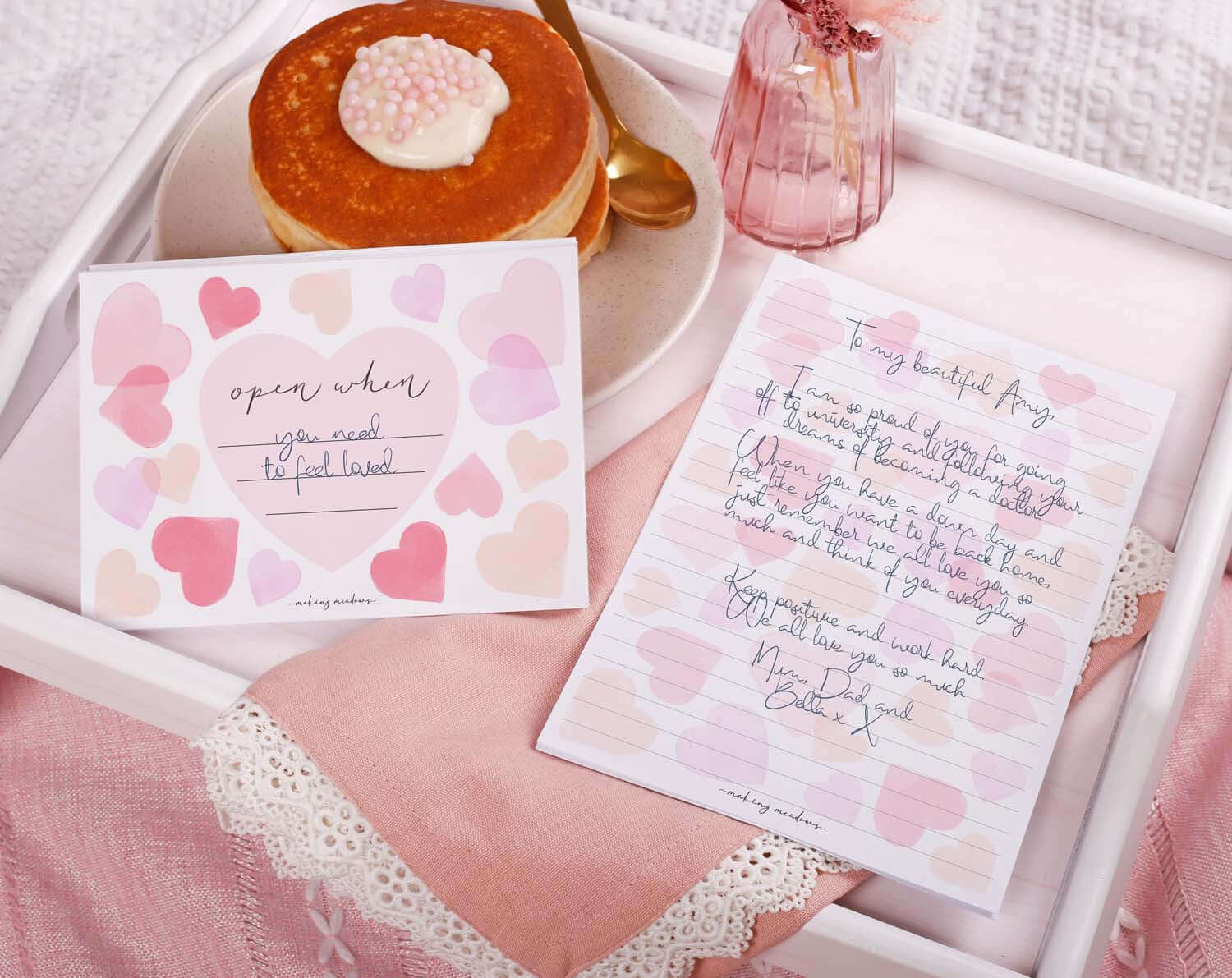 Watercolour Heart Open When Envelopes. Stationery designed by Making Meadows