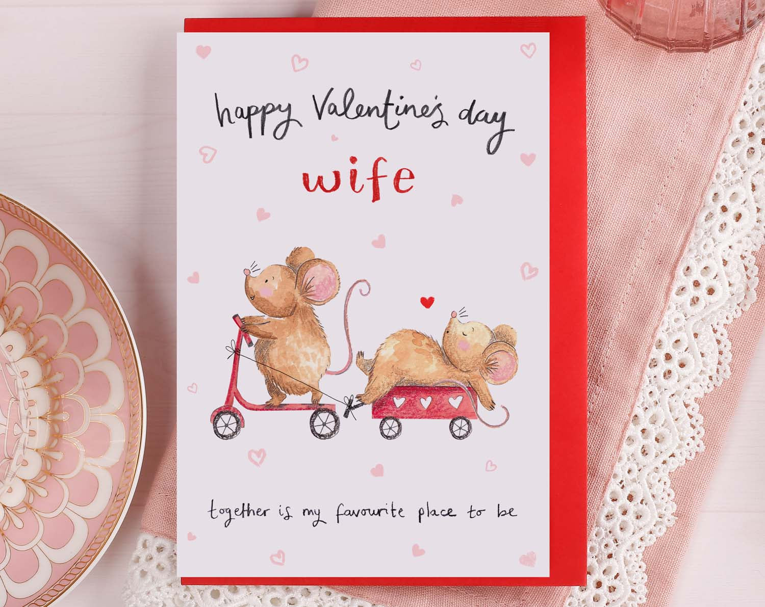 Wife Mice Valentine Card. Greeting & Note Cards designed by Making Meadows
