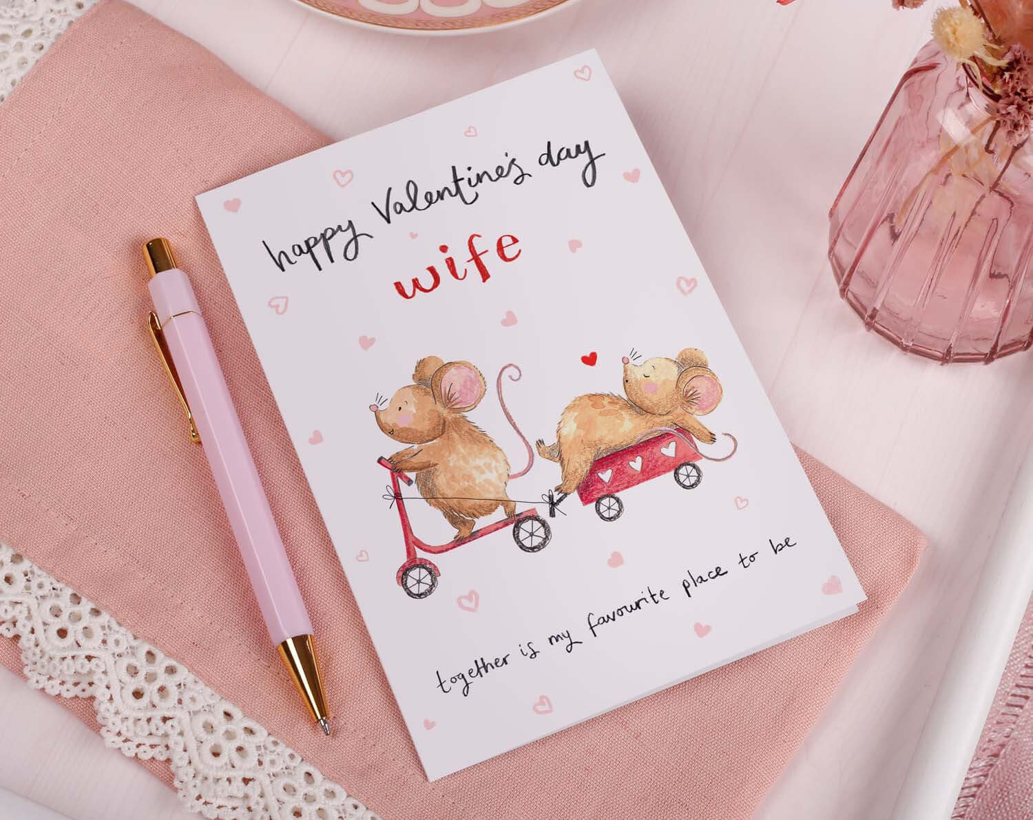 Wife Mice Valentine Card. Greeting & Note Cards designed by Making Meadows